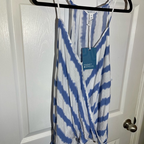 Market & Spruce Stitch fix Women’s Blue/White Rayon Top Size XXL NWT - Picture 4 of 12